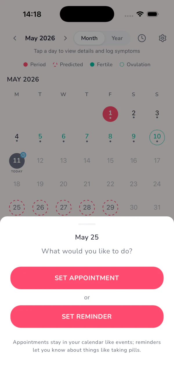 Calendar quick-add sheet, scheduler appointments list, and calendar with appointment badges